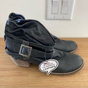 MIA Black Ankle Boots Buckle Straps - NWT